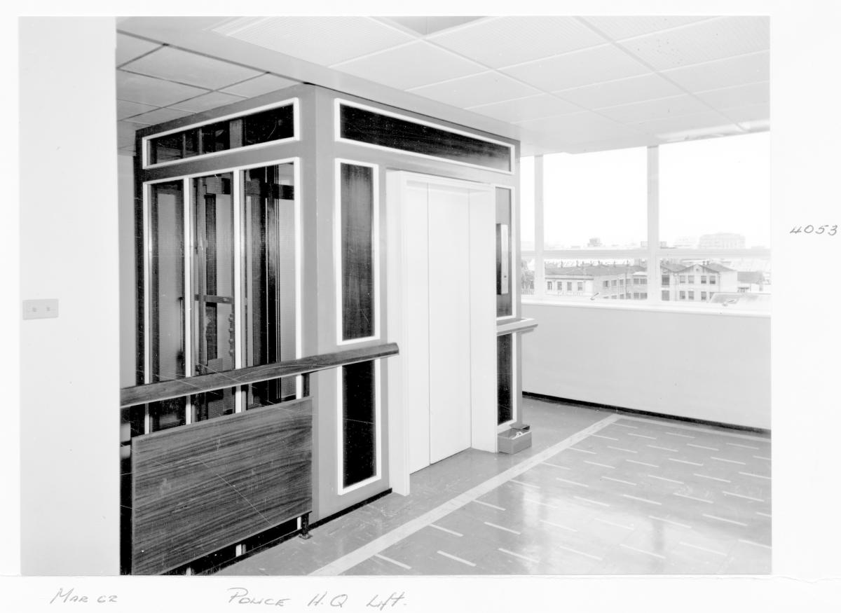 Police Headquarters lift - Brisbane, March 1962