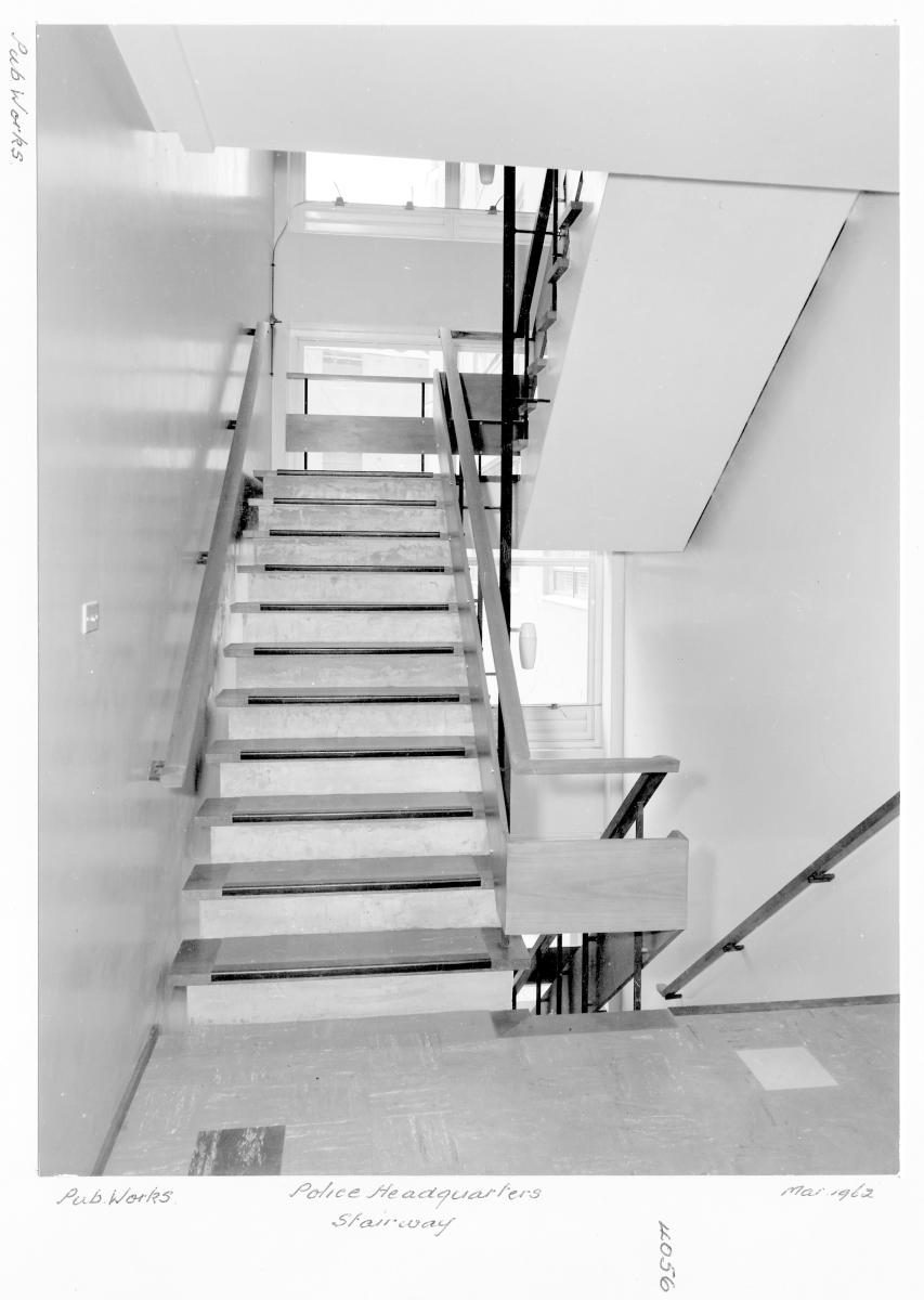 Police Headquarters interior stairways - Brisbane, March 1962