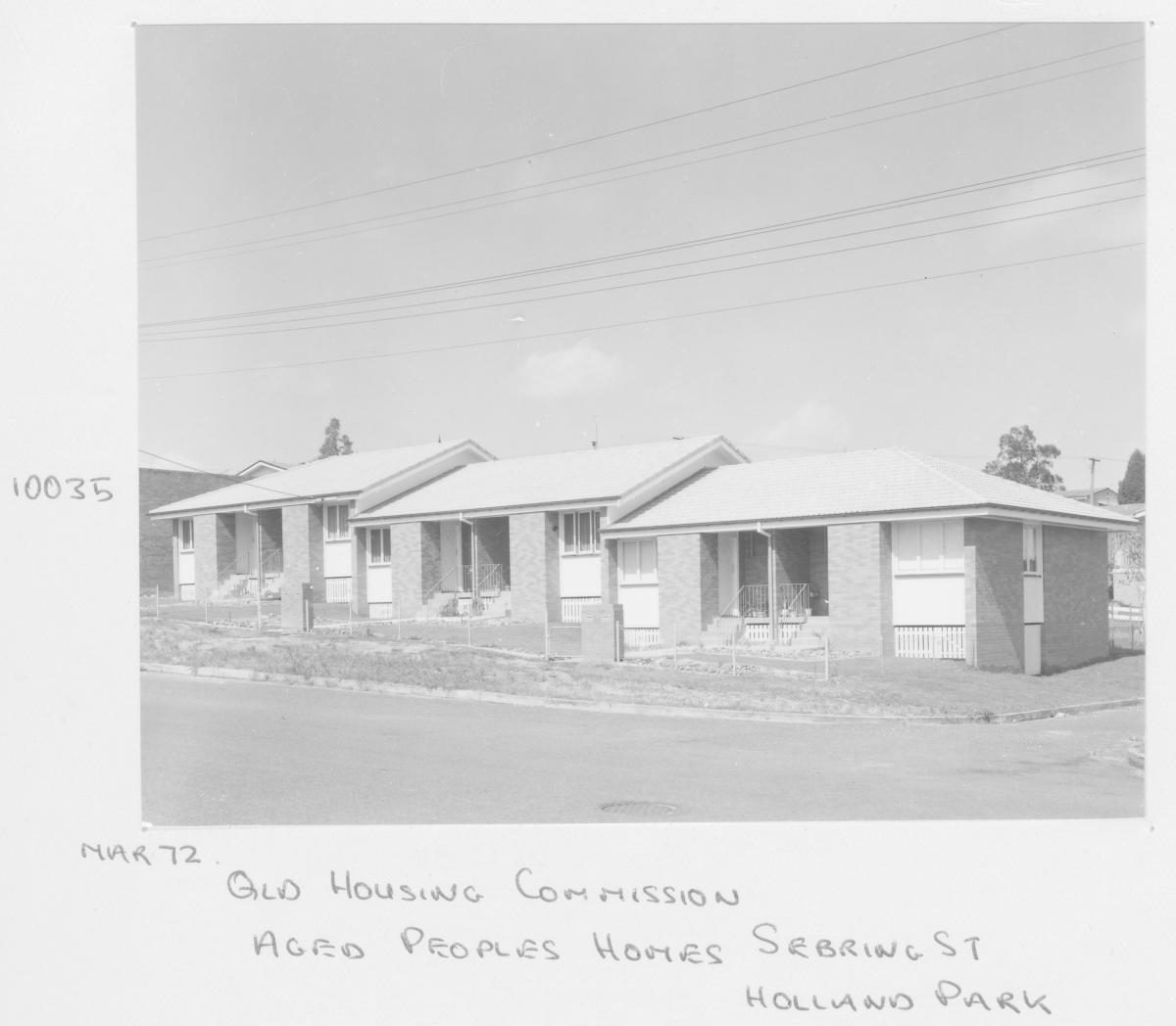 Queensland Housing Commission aged people's home on Sebring St at Holland Park - Brisbane, March 1972