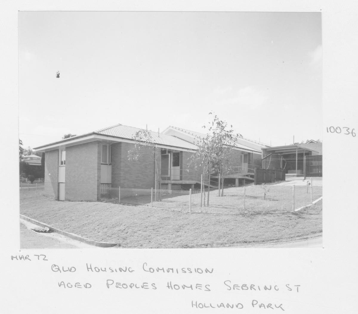 Queensland Housing Commission aged people's home on Sebring St at Holland Park - Brisbane, March 1972