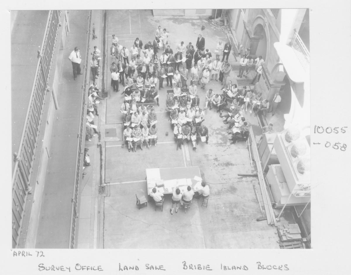 Survey Office sale of Bribie Island blocks - Brisbane, April 1972