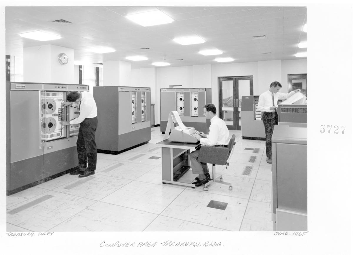 Computer area - Treasury Building, Brisbane, June 1965