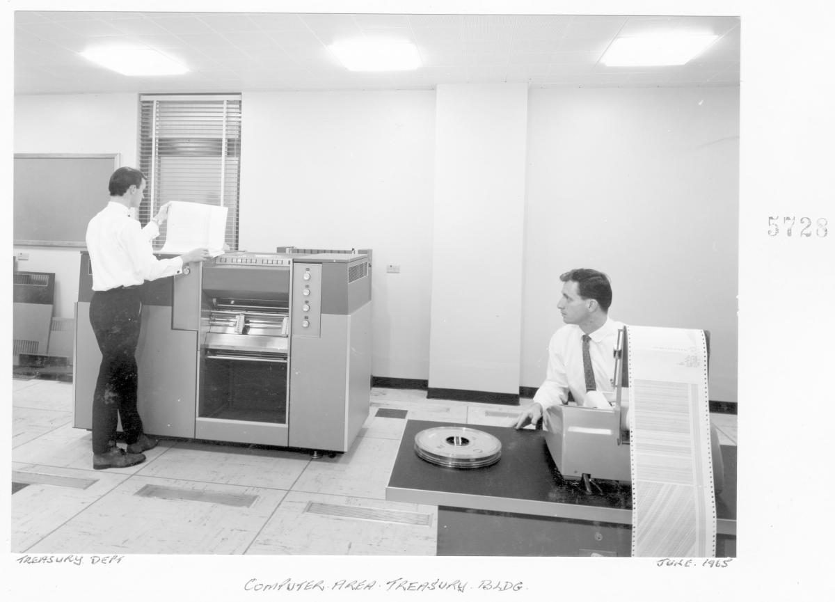 Computer area - Treasury Building, Brisbane, June 1965
