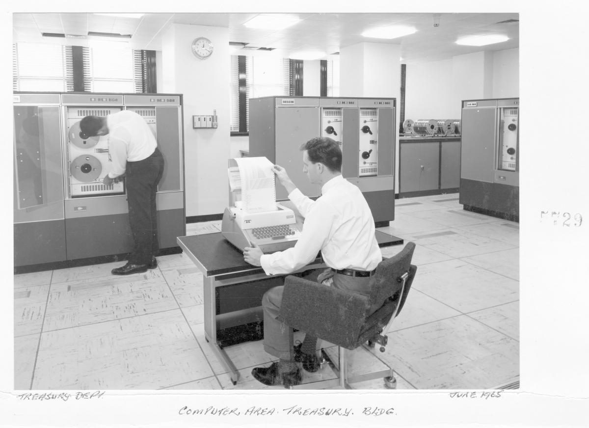 Computer area - Treasury Building, Brisbane, June 1965