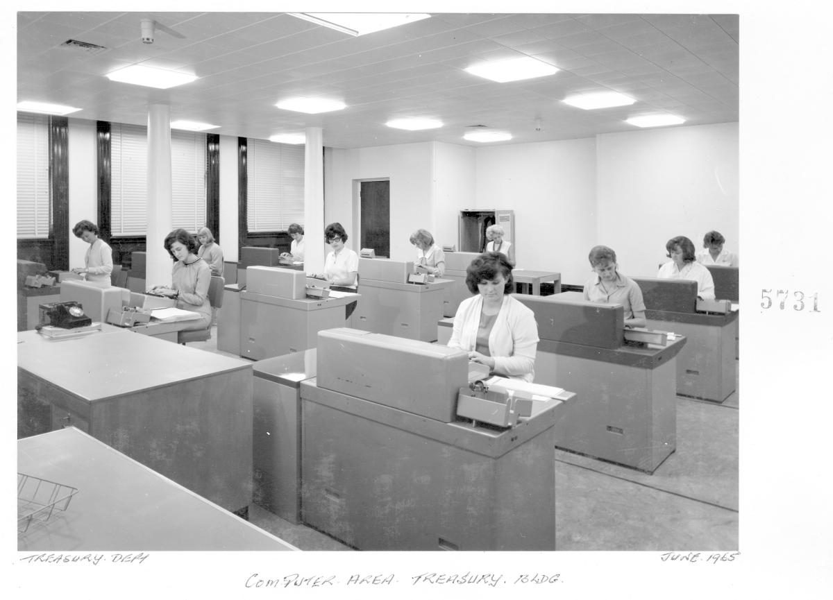Computer area - Treasury Building, Brisbane, June 1965
