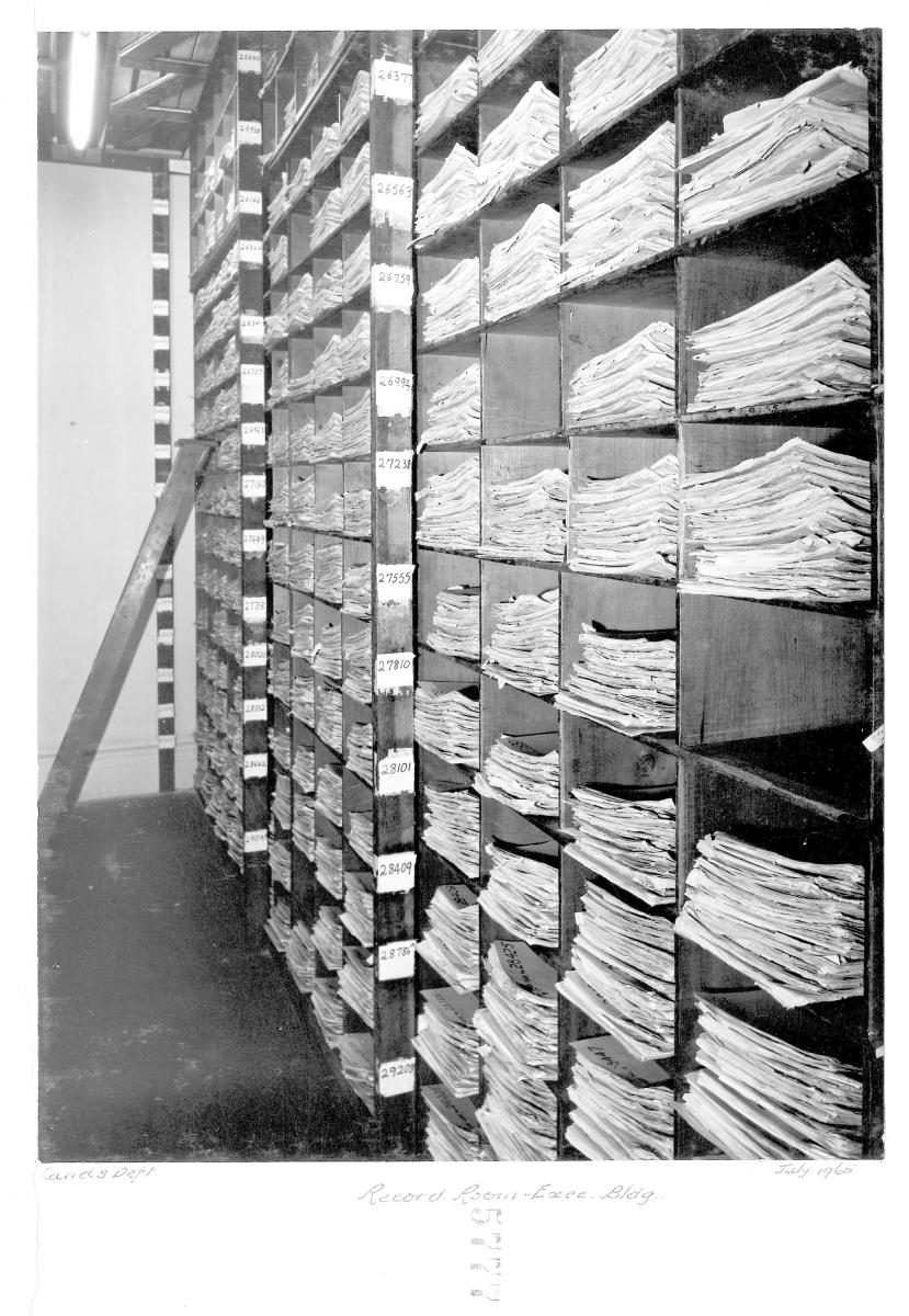 Records room - Executive Building, Brisbane, July 1965