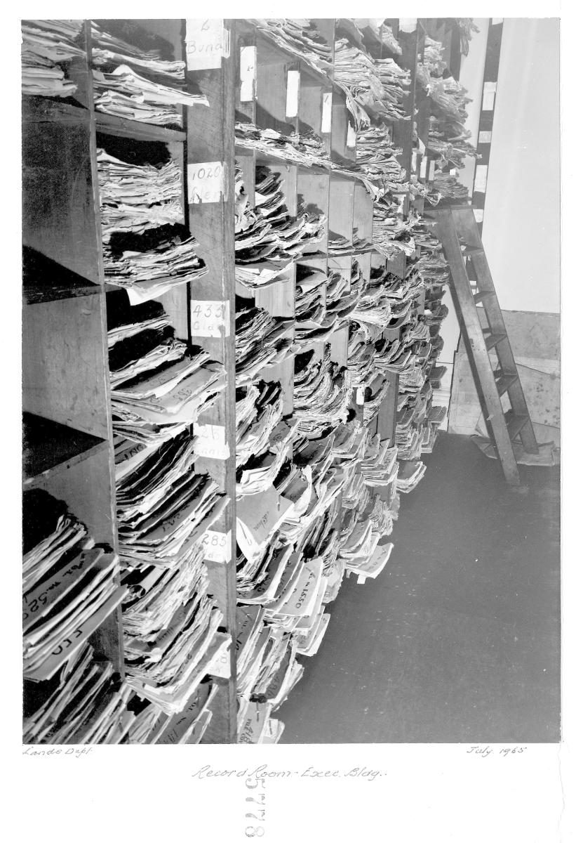 Records room - Executive Building, Brisbane, July 1965