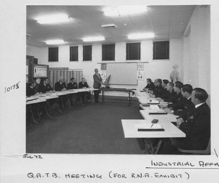 Meeting of the Queensland Ambulance Transport Service (QATB) for the Royal National Agricultural (RNA) Show exhibit - Brisbane, July 1972