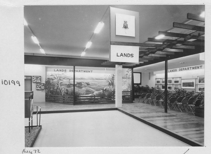 Lands Department exhibit at the Royal National Agricultural Exhibition (RNA), including biological - Brisbane, August 1972