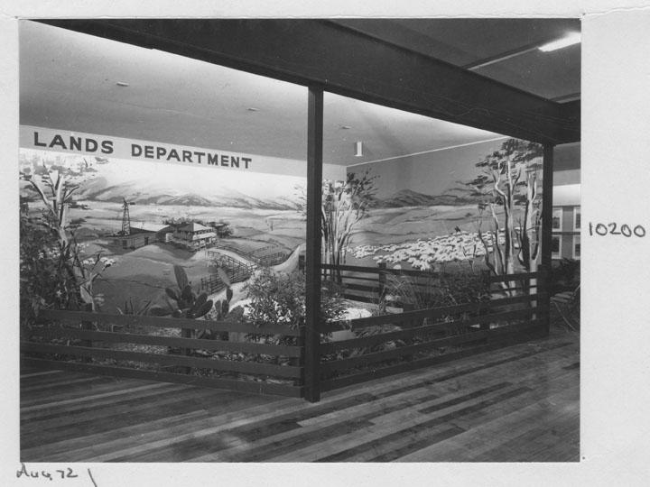 Lands Department exhibit at the Royal National Agricultural Exhibition (RNA), including biological - Brisbane, August 1972