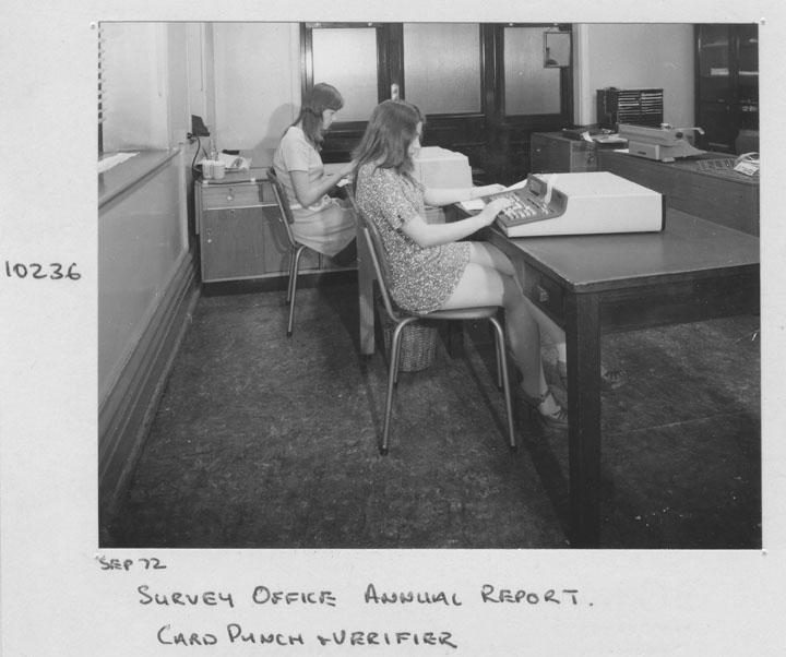 Survey Office Annual Report card punch and verifier - Brisbane, September 1972