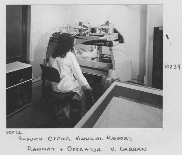 Survey Office (Annual Report) planmat D2 and operator V Cabban - Brisbane, September 1972
