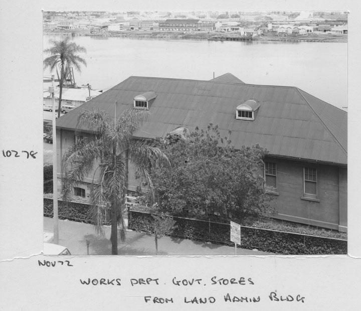 Old Government Stores building , viewed from the Land Administration block - Brisbane, November 1972