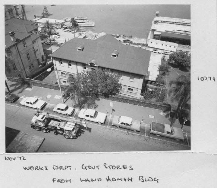 Old Government Stores building , viewed from the Land Administration building - Brisbane, November 1972