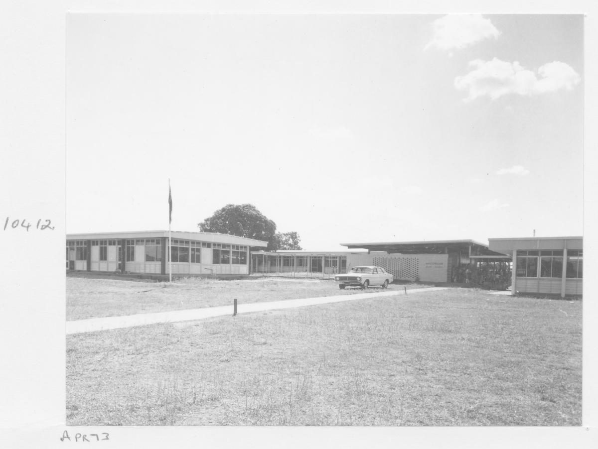 Front view of MacGregor State School - Brisbane, April 1973