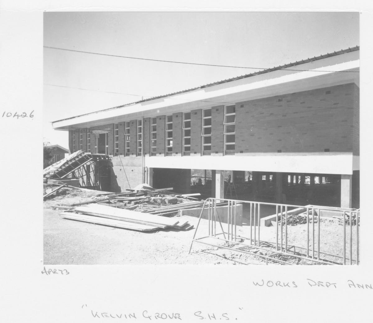 Construction of Kelvin Grove State High School - Brisbane, April 1973
