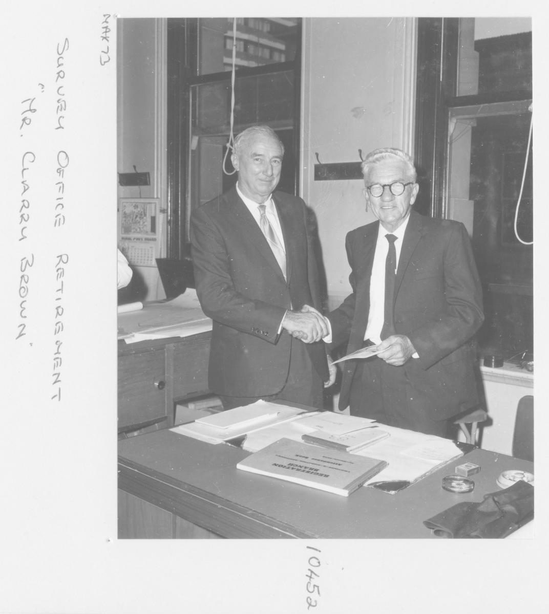 Retirement of Mr Garry Brown of the Survey Office - Brisbane, May 1973