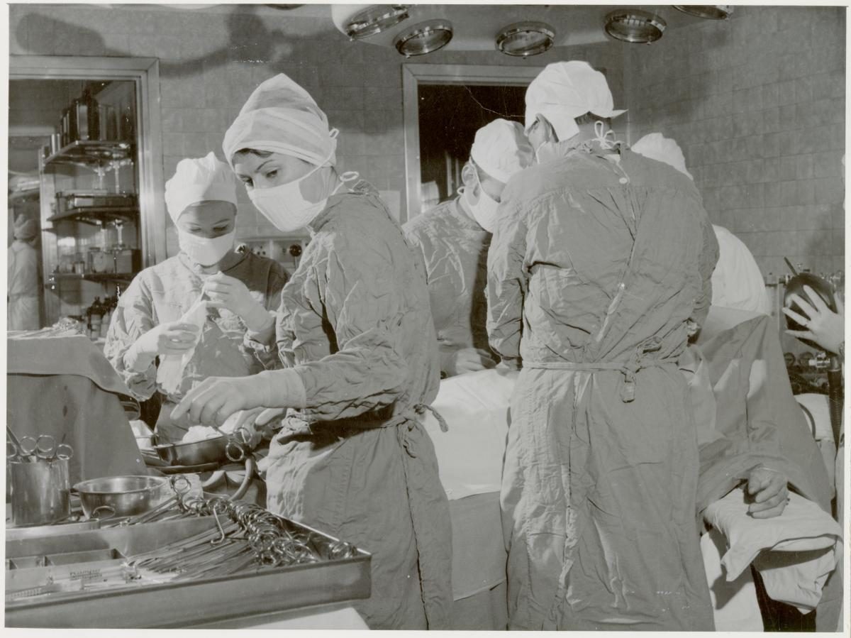 Nurses in the operating theatre, Royal Brisbane Hospital, August 1969