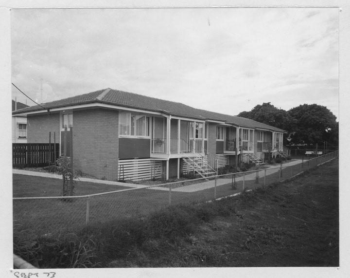 Exterior of Queensland Housing Commission units in Malcolm St, Hawthorne - Brisbane, September 1973