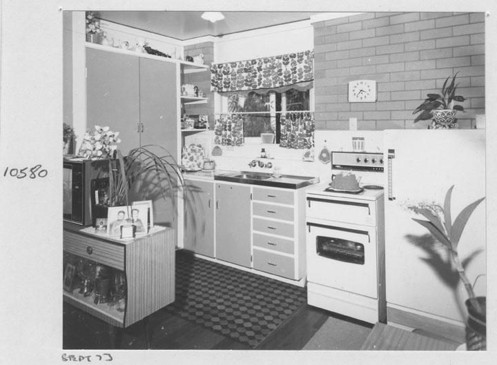 Interior of Queensland Housing Commission unit in Malcolm St, Hawthorne - Brisbane, September 1973