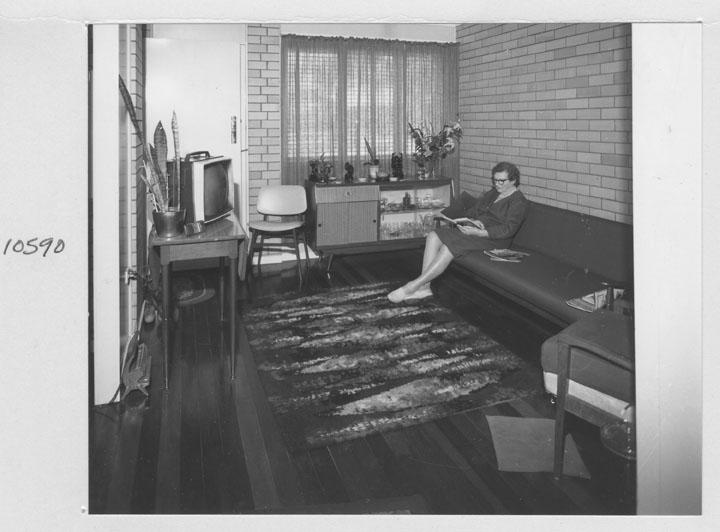 Interior of new Queensland Housing Commission house on Sebring St, Holland Park - Brisbane, September 1973