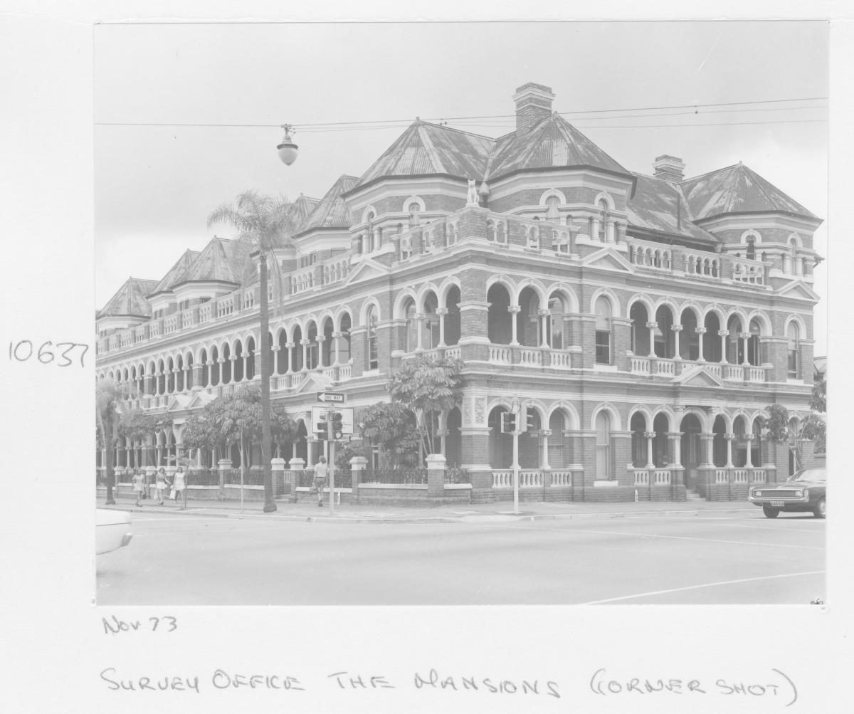 The Mansions building, corner shot - Brisbane, November 1973