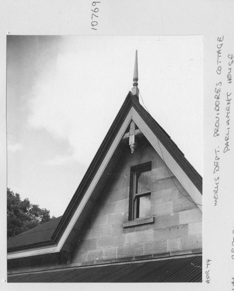 Detail of Providores Cottage at Parliament House - Brisbane, April 1974