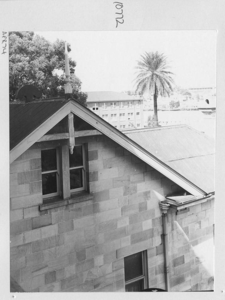 Part of the exterior and roof of the Providores Cottage at Parliament House - Brisbane, April 1974