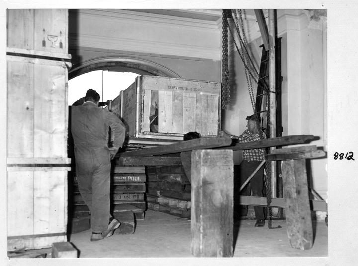 Crates in the Camera Room, Executive Building, Brisbane, April 1970