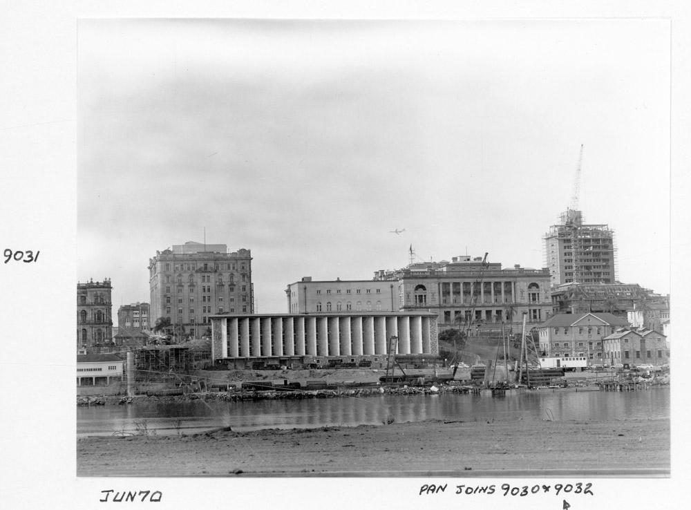 Library, Executive Building, Commissariat Store - Government Precinct Buildings viewed from Stanley Street, Brisbane, June 1970