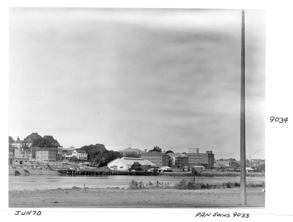 Parliament House, Queensland Institute of Technology - Government Precinct Buildings viewed from Stanley St, Brisbane, June 1970