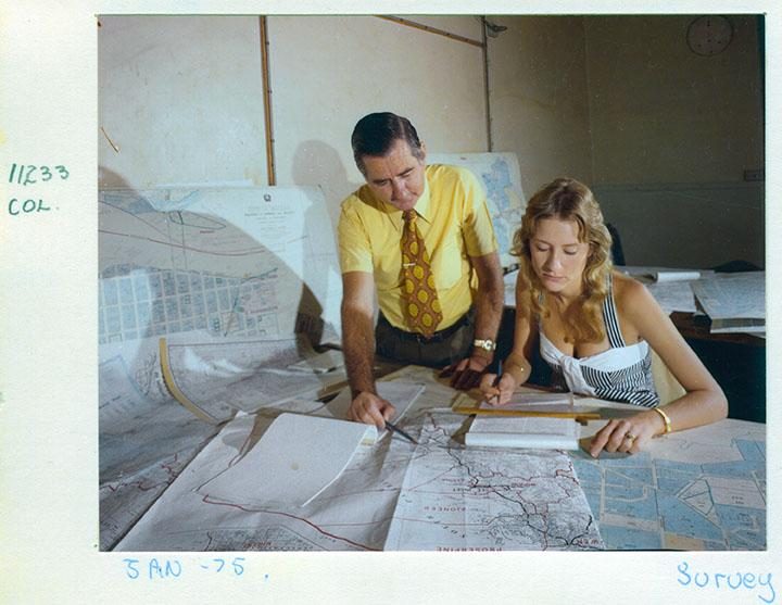 Working on the 1975 electoral redistribution at the Survey Office - Brisbane, January 1975