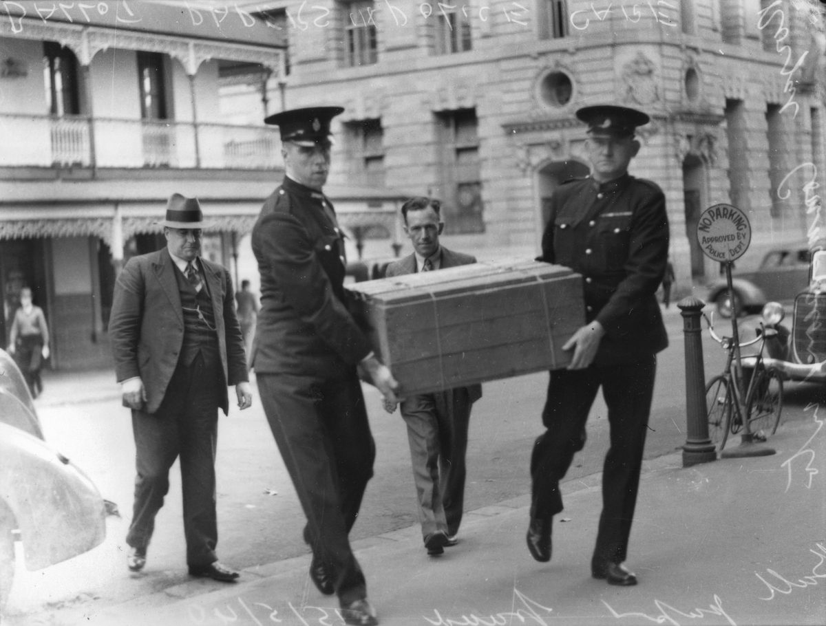 Ballot papers in police care during a Royal Commission on ballot paper fraud, 1940