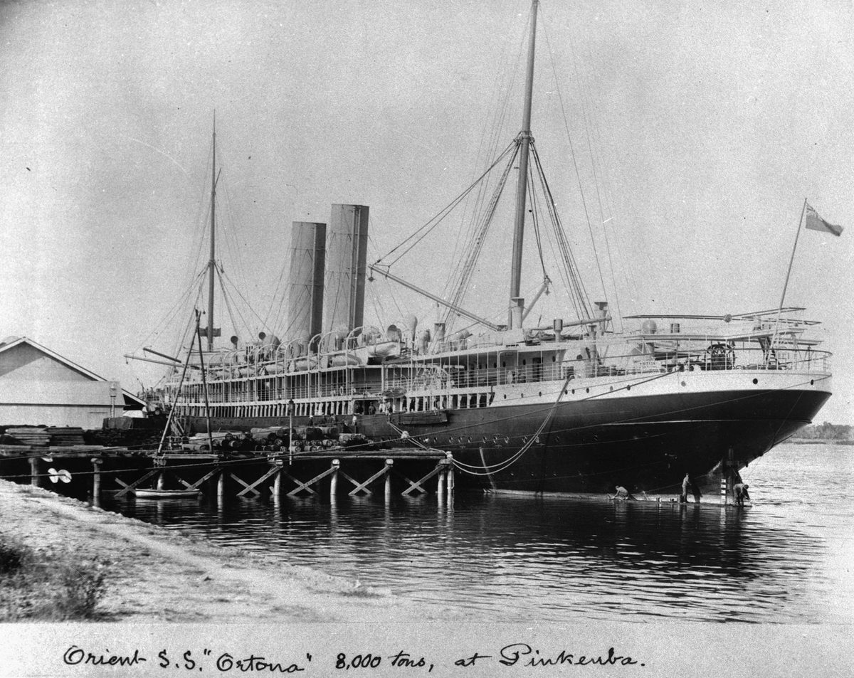Orient steamship line, Ortona at Pinkenba Wharf, Brisbane