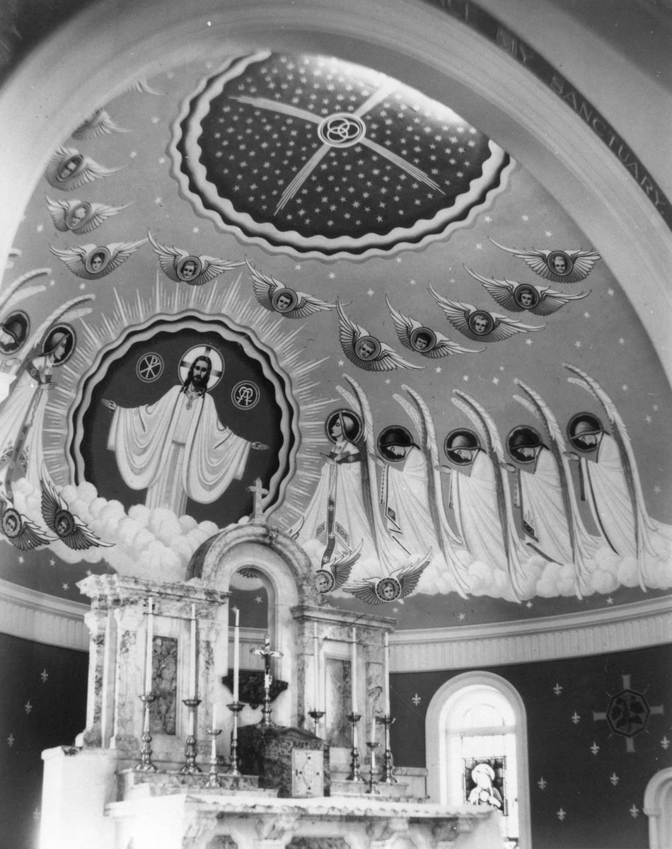 Fresco above the sanctuary at St. Joseph's, Kangaroo Point, Brisbane