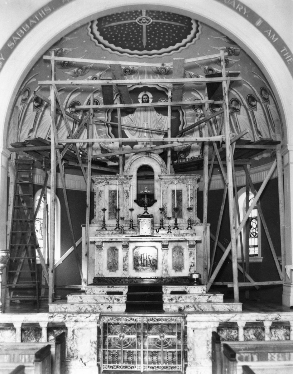 Scaffolding used by James Wieneke at St Joseph's Church, Kangaroo Point