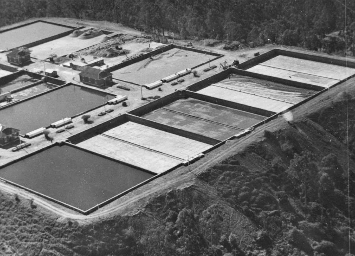Holts Hill water treatment plant, Mount Crosby, 1950