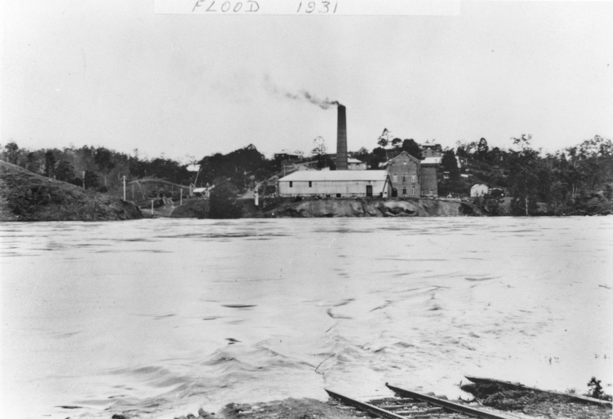 Mount Crosby pumping station above the 1931 flood
