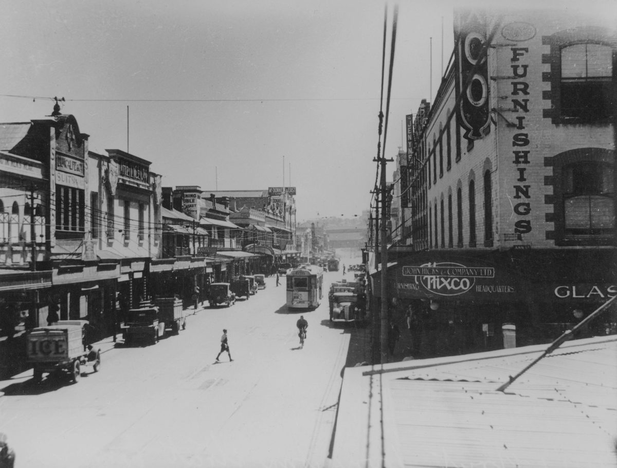 View of George Street from the the corner of Ann Street, Brisbane, 1937