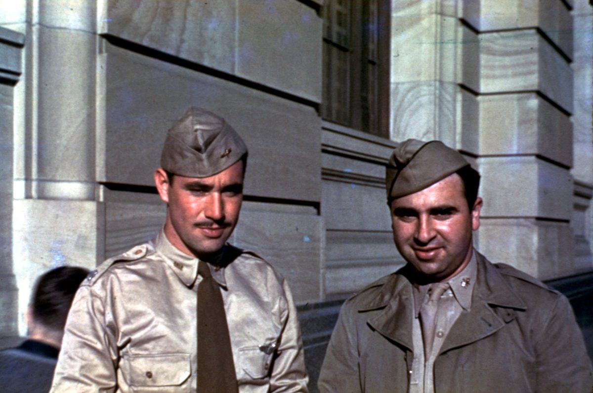 First Lieutenant Boyd D. 'Buzz' Wagner and Lieutenant Mark Muller in Brisbane, 1942