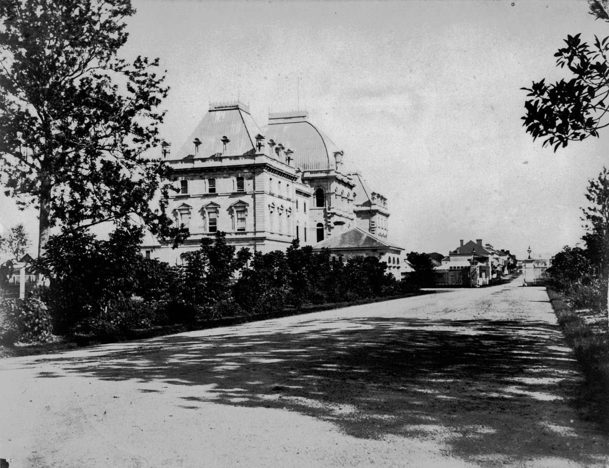 View of Parliament House from Government House Drive, Brisbane, 1869