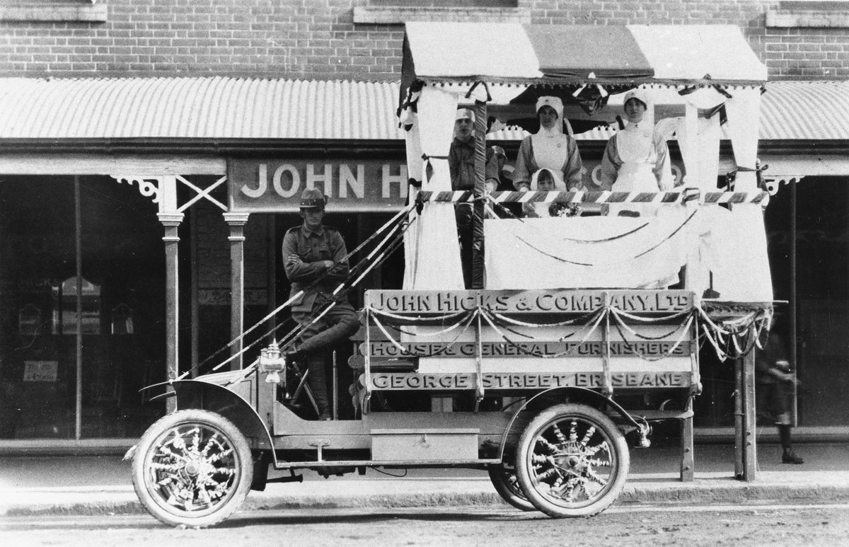 John Hicks and Co. Float in the Patriotic Procession, 1916