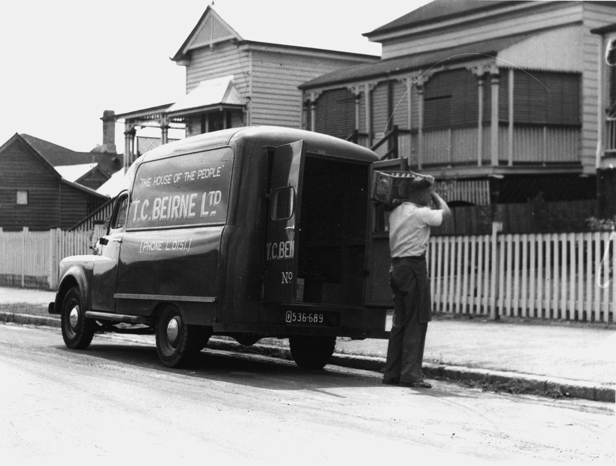 Delivery van of T.C. Beirne Ltd., Brisbane, 1952