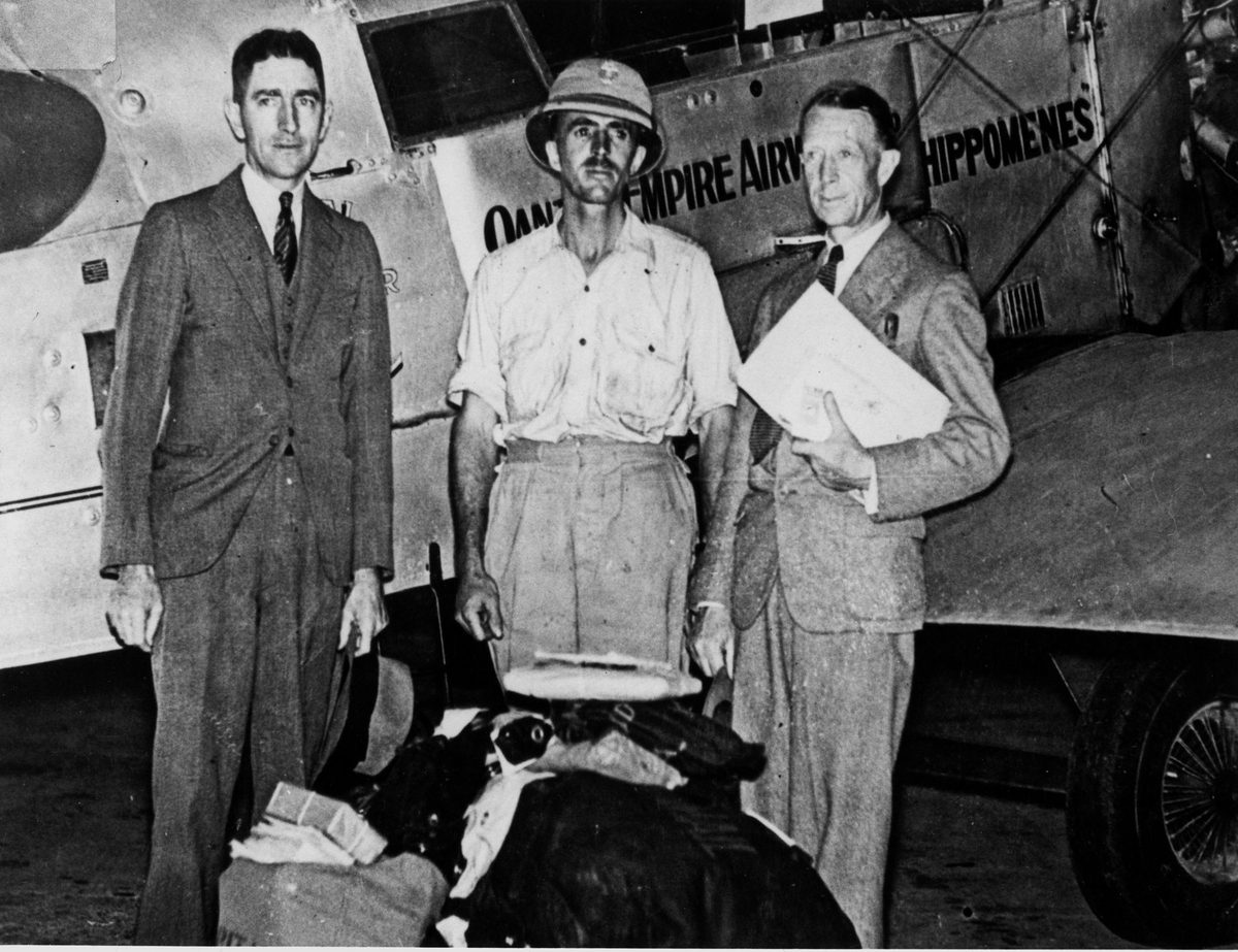 Qantas De Havilland DH50J aircraft arriving in Brisbane, Queensland, 21 December 1934