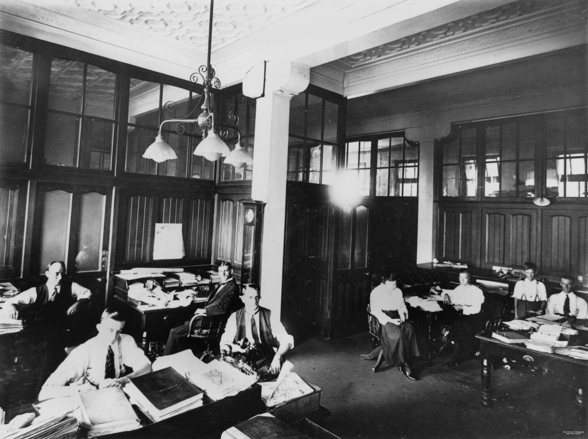 Computing staff at the Government Printing Office, Brisbane, 1921
