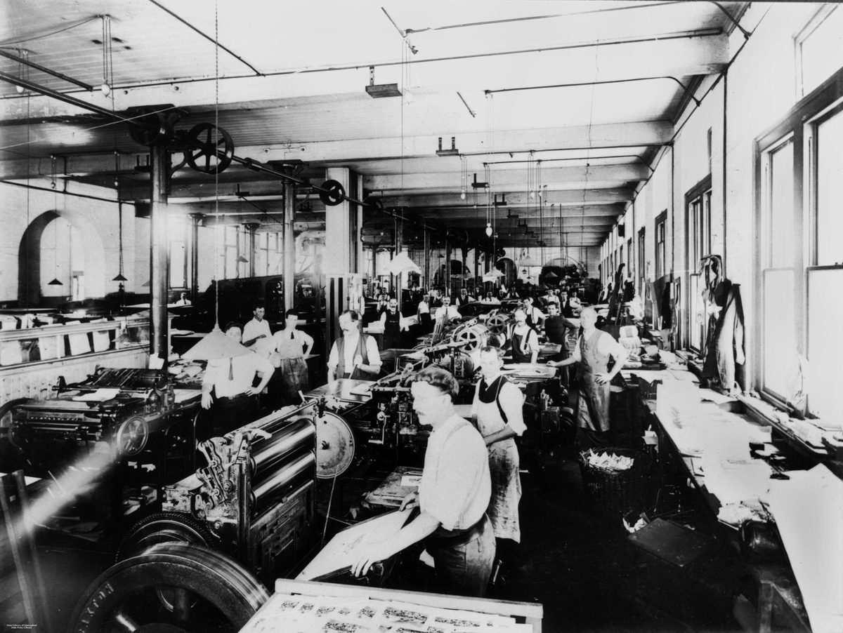 Letterpress department, Government Printing Office, Brisbane, 1921