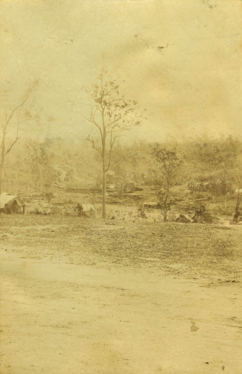 Outlook along Gregory Terrace, Spring Hill, Brisbane, 1864