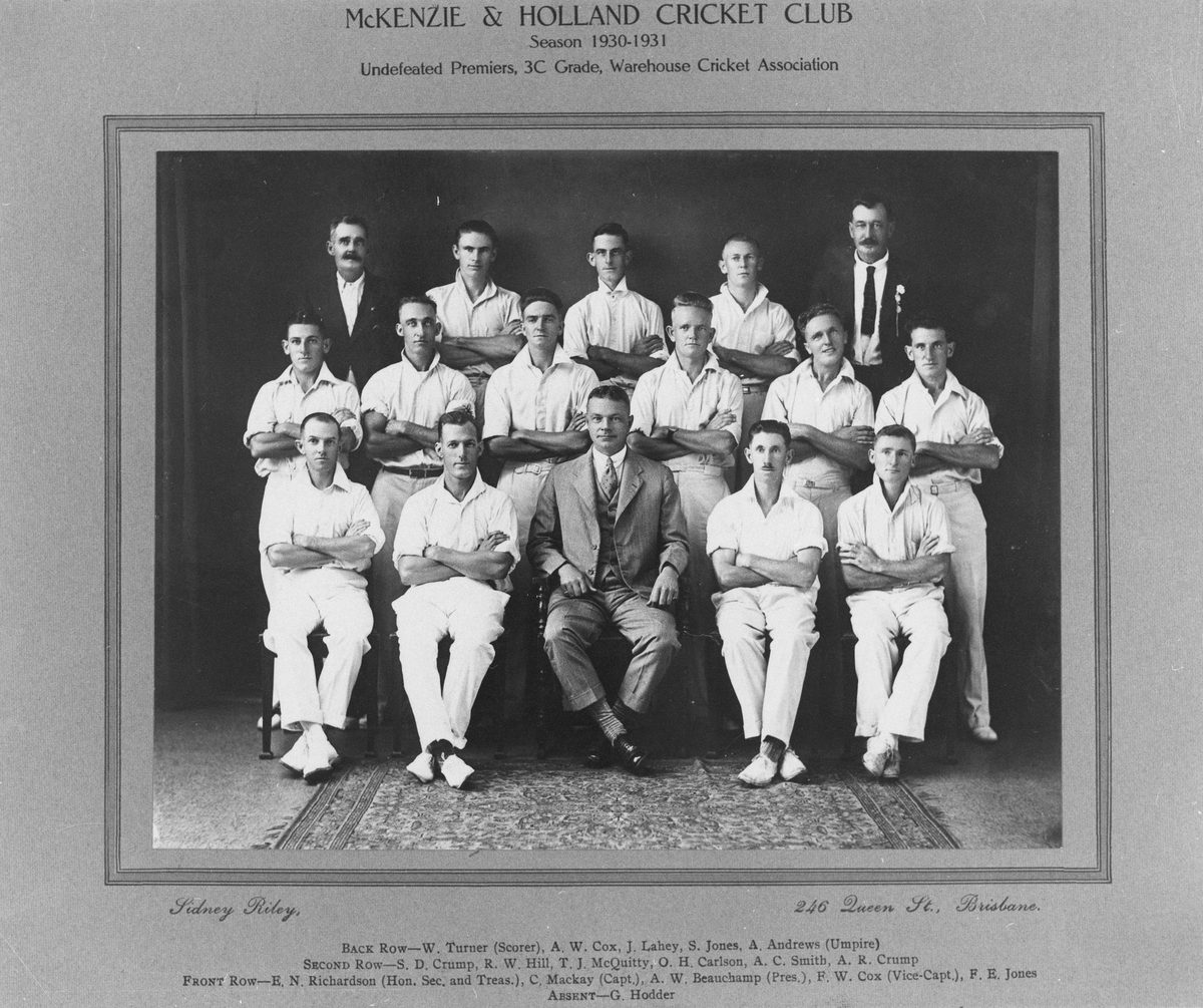 McKenzie & Holland Cricket Club, Brisbane, 1930