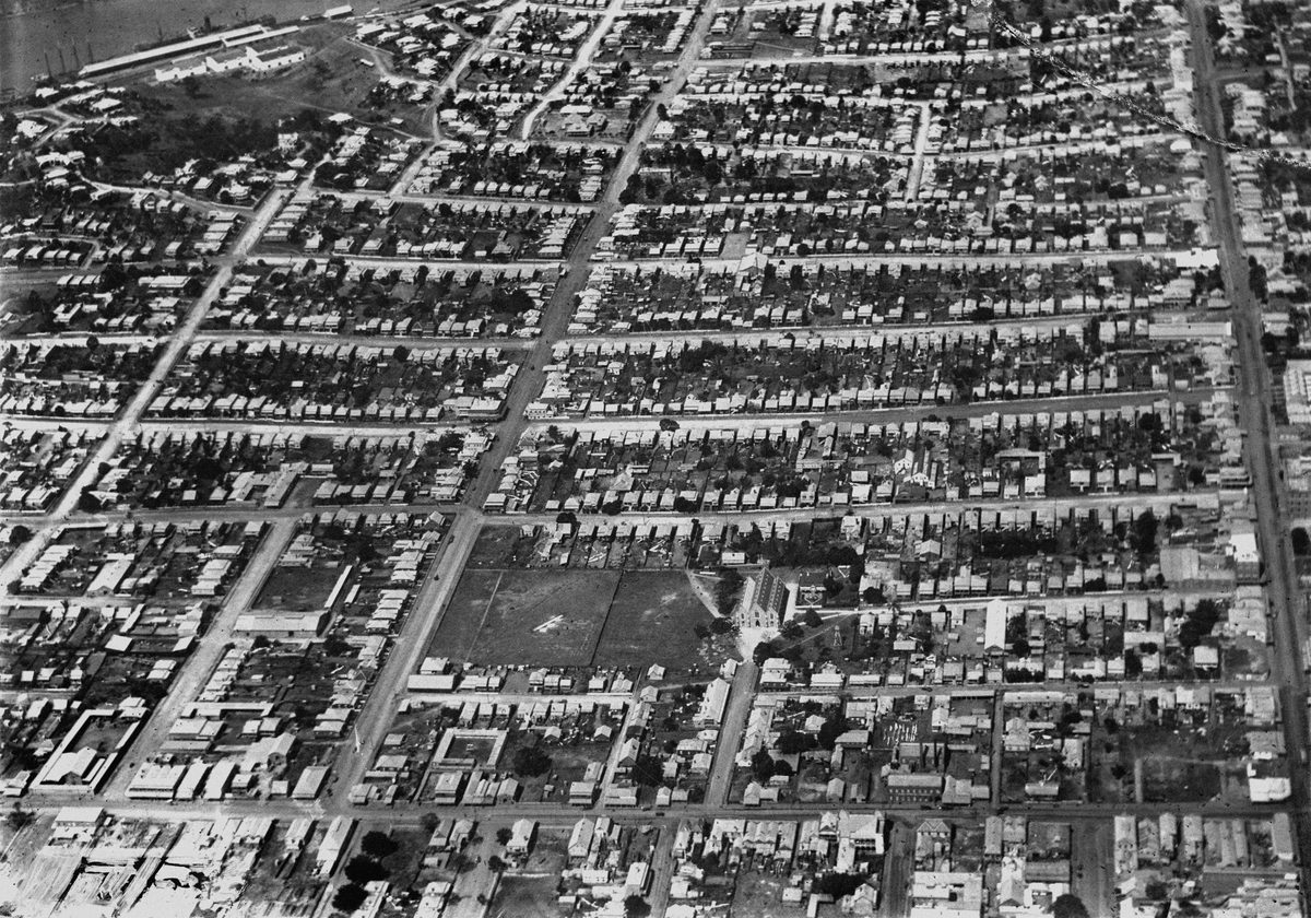 Fortitude Valley and New Farm from the air, Brisbane, 1919