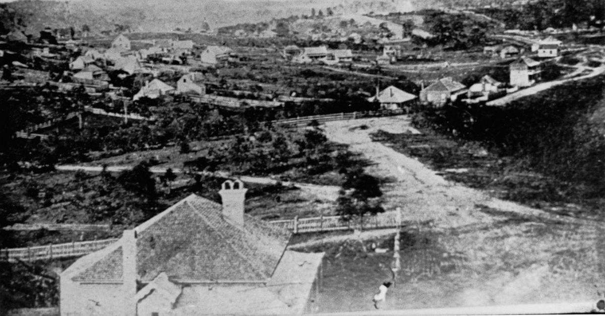 Early view of Spring Hill, Brisbane, 1862